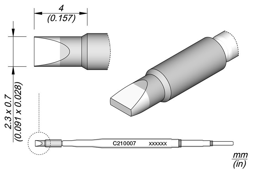 C210007 - Chisel Cartridge 2.3 x 0.7